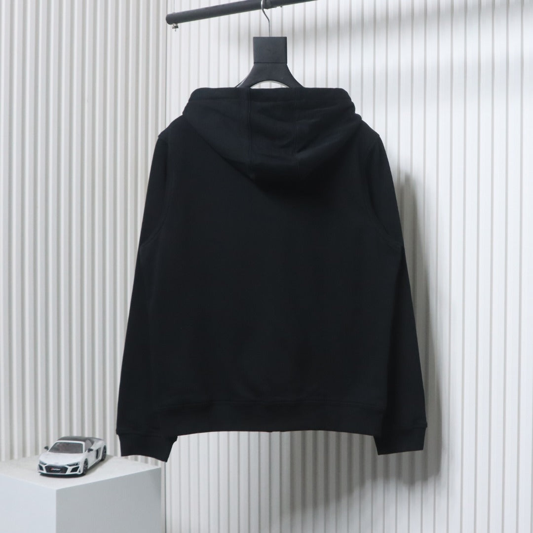 Burberry Cotton Blend Zip Hoodie Black