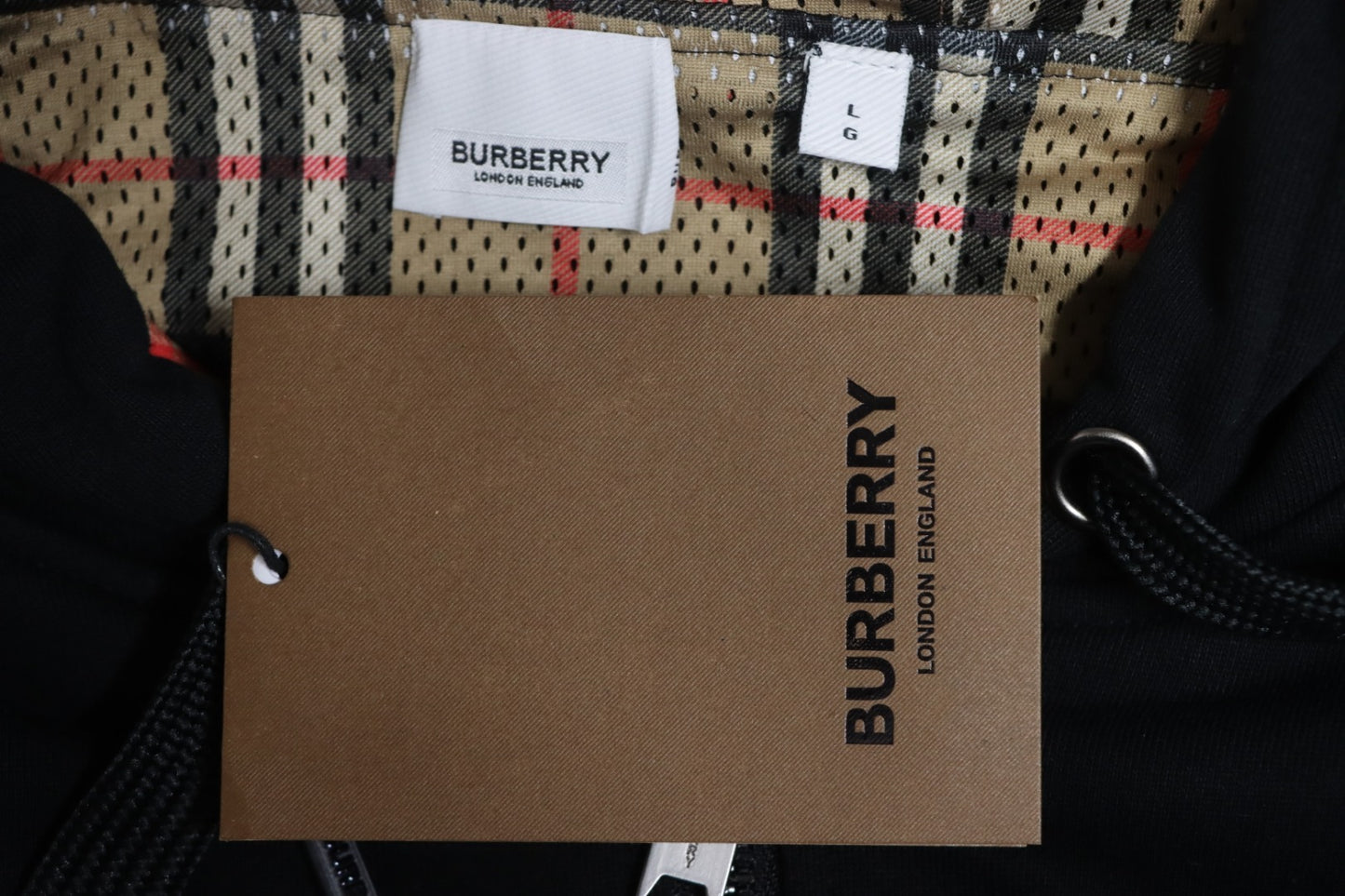 Burberry Cotton Blend Zip Hoodie Black