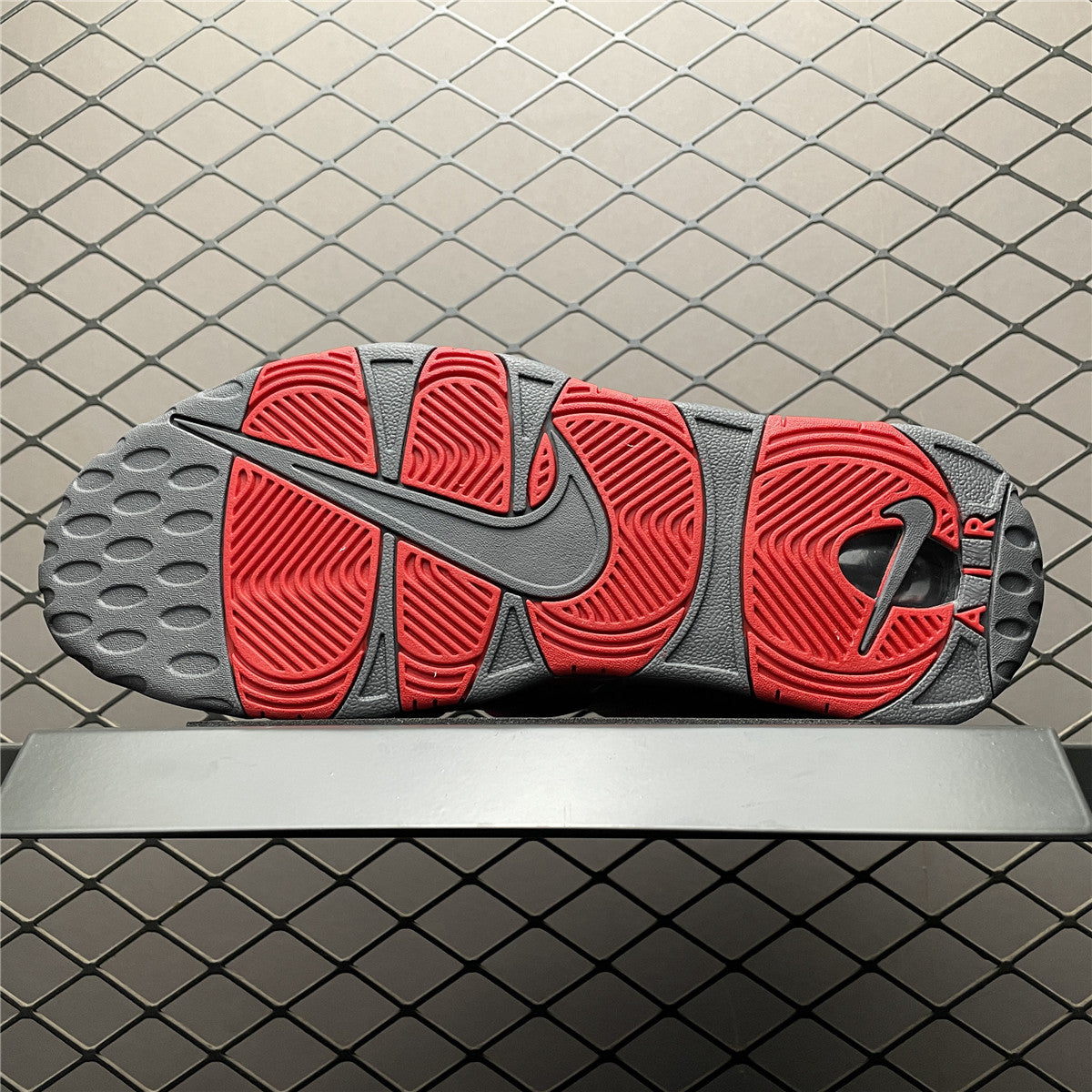 Nike Air More Uptempo Low (Dark Grey/ Light Crimson/ Metallic Silver)